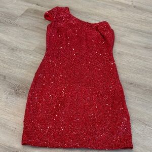 Dress the Population Red Sequin Dress
